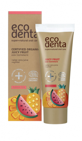EcoDenta - Ekocertifierad Anti-Plaque Barntandkrm, Juicy Fruit