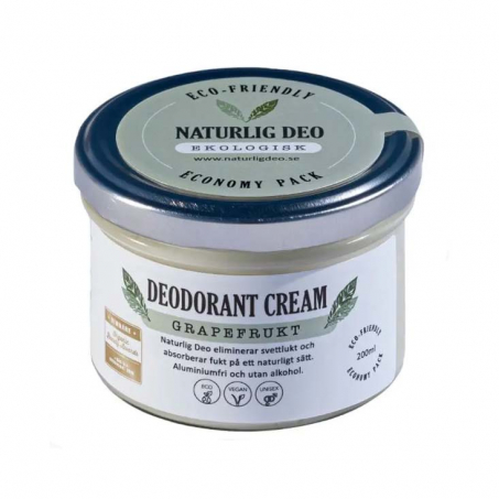Naturlig Deo - Ekologisk Deo Cream Grapefrukt 200 ml i gruppen Hygien / Tvl & Deo / Deodorant hos Rekoshoppen.se (130094)