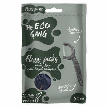 The Eco Gang - Vxtbaserad Tandtrdsbygel Charcoal, 50 - Pack