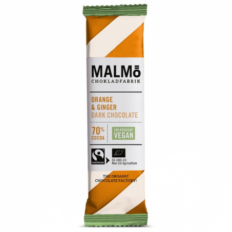 Malm Chokladfabrik - Malmbars Apelsin & Ingefra Ekologisk Mrk Choklad 70%