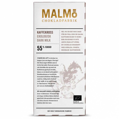 Malm Chokladfabrik - Tegelserien Ekologisk Choklad Kaffekross 55 %