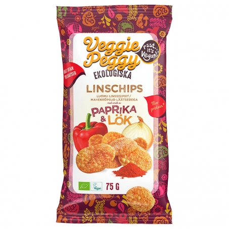 Veggie Peggy - Ekologiska Linschips Paprika & Lk