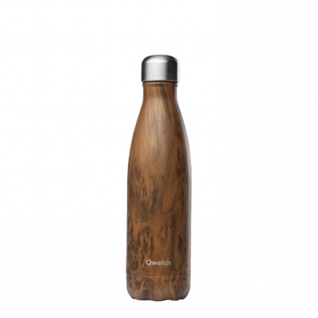 Qwetch - Isolerad Flaska i Rostfritt Stl Wood 500 ml