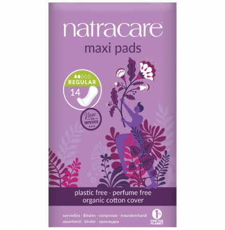 Natracare - Binda Maxi Regular 14st i gruppen Hygien / Intim / Mensskydd / Bindor hos Rekoshoppen.se (013021)