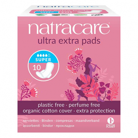 Natracare - Binda Ultra Extra Super med Vingar 10 st