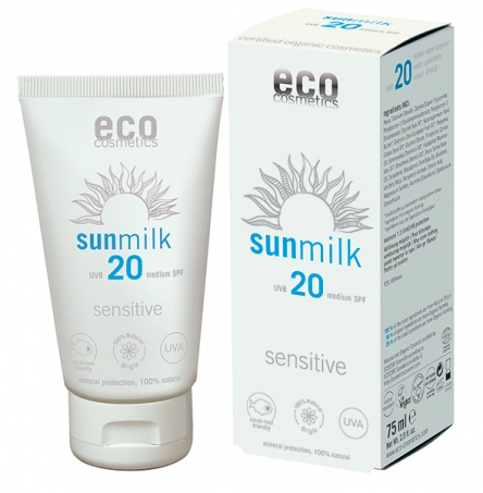 Eco Cosmetics - Sun Milk Sensitive SPF 20, 75 ml
