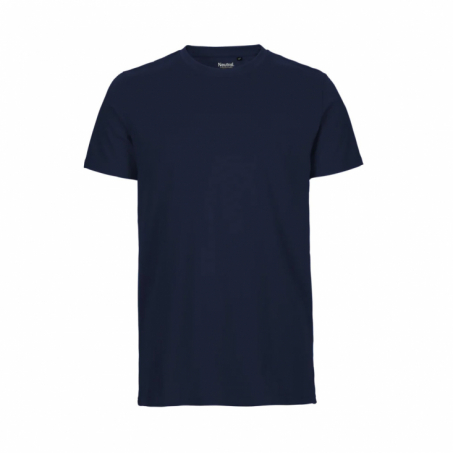 Neutral - Rundhalsad T-Shirt Slim Fit i Ekologisk Bomull Herr Navy, M