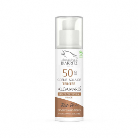 Alga Maris - Solskydd Ansiktskrm Tonad SPF50, Golden