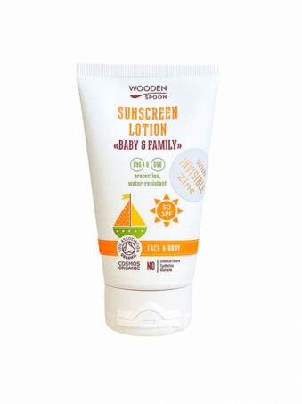Wooden Spoon - Sunscreen Baby & Family SPF 30, Invisible, 150 ml