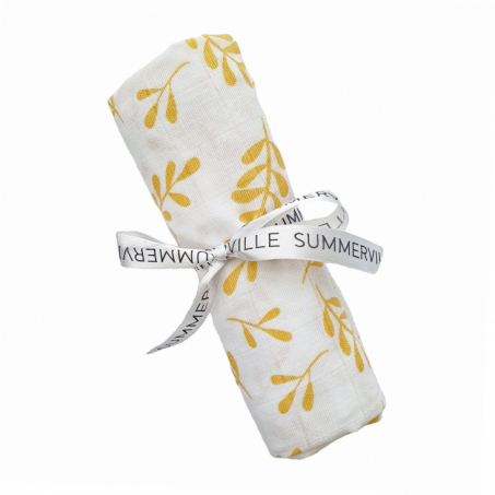 SUMMERVILLE Organic - Muslinfilt Floral GOTS-Bomull, Sun Yellow