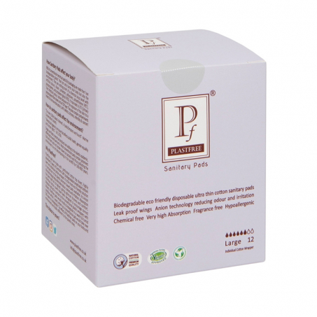 Plastfree - Ekologisk & Vegansk Binda Large 12 st