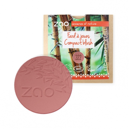 Zao Organic Makeup - Compact Blush, 322 Brown Pink