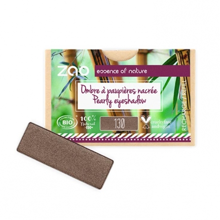 Zao Organic Makeup - Rectangular Eyeshadow, Refill,0 Pearly Intense