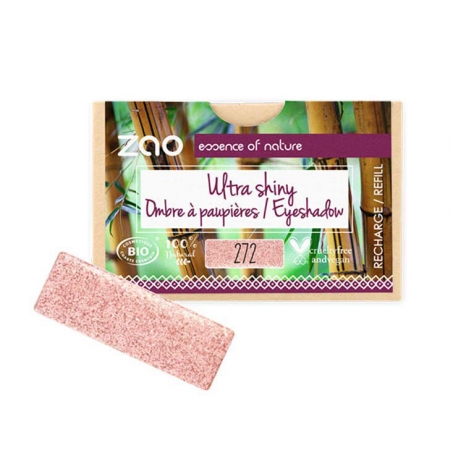 Zao Organic Makeup - Rectangular Eyeshadow, Refill, 272 Ultra Shiny Fa