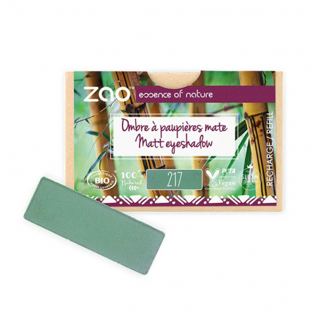 Zao Organic Makeup - Matt Rectangular Eyeshadow, Refill, 217 Eucalyptu