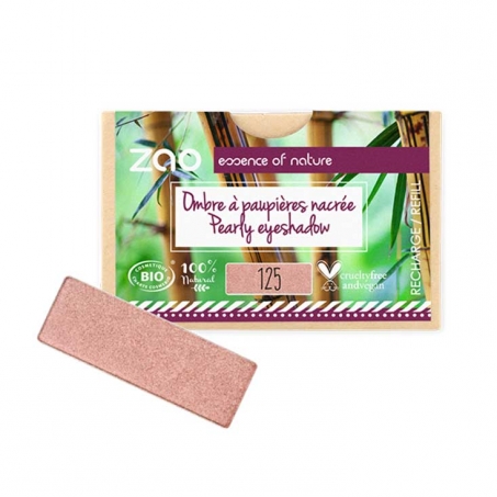 Zao Organic Makeup - Rectangular Eyeshadow, Refill, 125 Pearly Sunshin