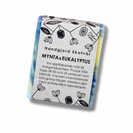 Malin i Ratan - Handgjord Ekologisk Tvål Mynta & Eukalyptus, 110 g