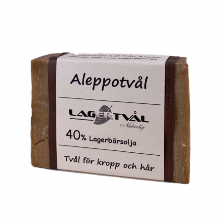 Lagertvål - Traditionell Naturlig Aleppotvål 90 gr, 40 % Lagerbärsolja