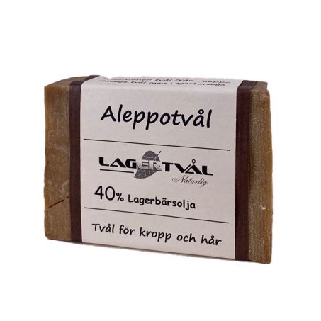 Lagertvl - Traditionell Naturlig Aleppotvl 90 gr, 40 % Lagerbrsolja