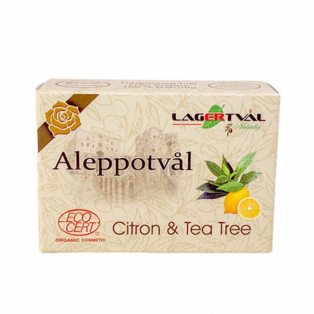 Lagertvål - Naturlig Aleppotvål med Doft 100 gr, Citron & Tea Tree