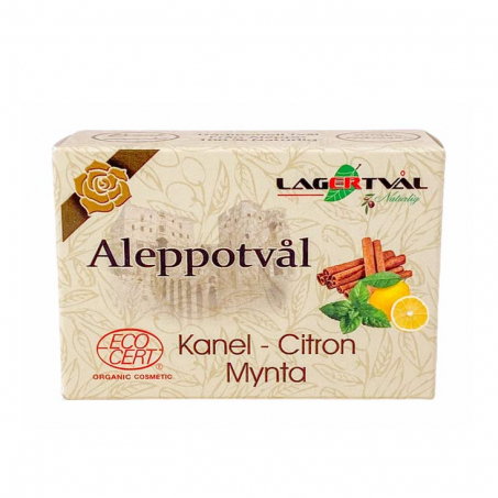 Lagertvål - Naturlig Aleppotvål med Doft 100 gr, Kanel, Citron & M
