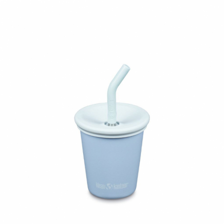Klean Kanteen - Kids Cup med Sugrör & Silikonlock, Clear Sky