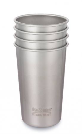 Klean Kanteen - Steel Cup Pint Rostfri 473 ml, Brushed Stainless 4-pac