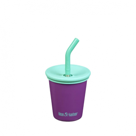 Klean Kanteen - Kid Cup med Sugrör & Silikonlock, Grape