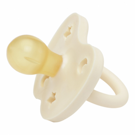 Hevea - Napp i Naturgummi 0-3 mån, Milky White Rund