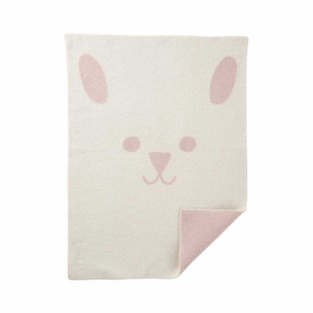 Klippan Yllefabrik - Ullfilt Rabbit Face White 65 x 90 cm