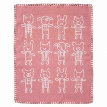 Klippan Yllefabrik - Snuttefilt Hug Rosa, Ekologisk Bomull 34 x 40 cm