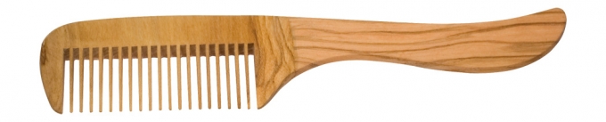 Redecker - Gles Kam i Olivträ med Handtag 21 cm