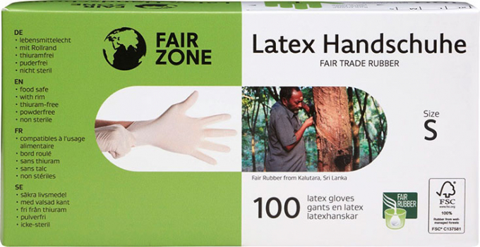 Fair Zone- Vita Tunna Gummihandskar i Naturlatex S 100 st