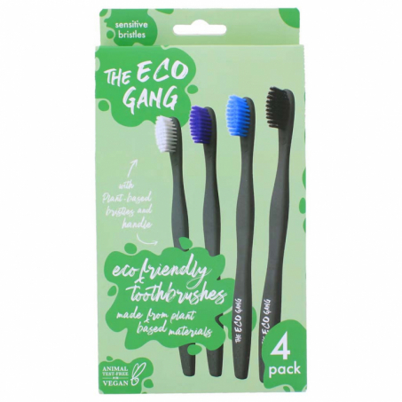 The Eco Gang - Ecofriendly Plantbased Tandborste Vuxen Sensitive 4 - Pack i gruppen Hygien / Tandvrd / Tandborstar hos Rekoshoppen.se (201)