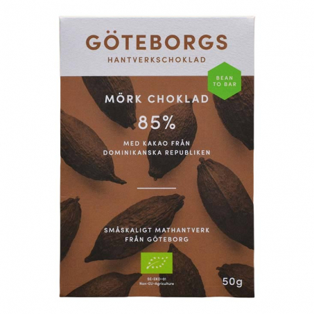 Gteborgs Hantverkschoklad - Ekologisk Bean to Bar Mrk Choklad 85%