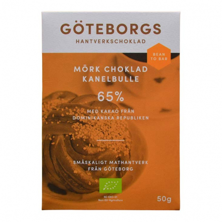 Gteborgs Hantverkschoklad - Ekologisk Bean to Bar Mrk Choklad 65% Kanelbulle