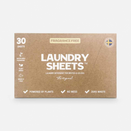 Laundry Sheets - Fragrance Free, 30 Tvttark