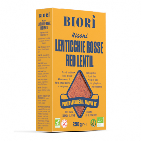 Biori - Pasta Rda Linser Risoni, 250 gr EKO, Glutenfri i gruppen ta & Dricka / Skafferi / Pasta hos Rekoshoppen.se (2621553)