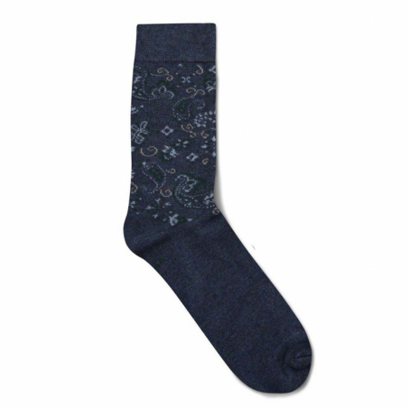 Life Wear - Strumpa i Bambu Blå med Mönster, 39-42