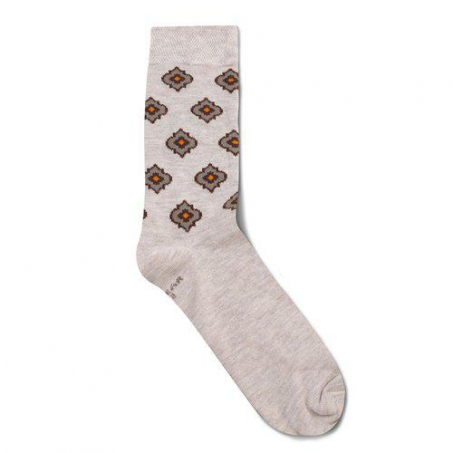 Strumpa i Bambu Beige med Mönster, 43-46