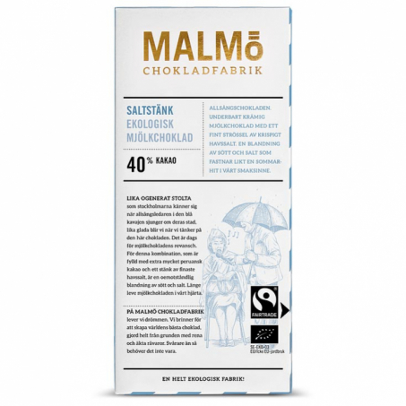 Malm Chokladfabrik - Tegelserien Ekologisk Choklad Saltstnk 40 %
