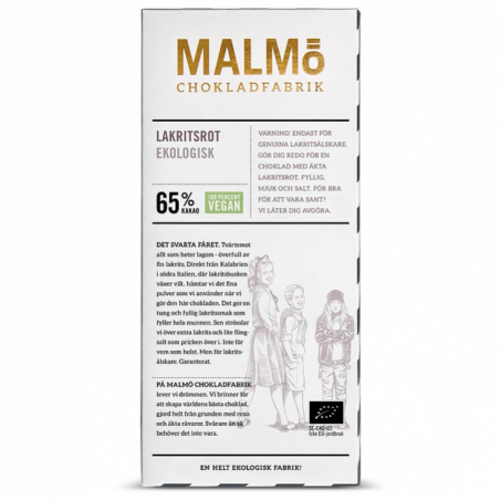 Malm Chokladfabrik - Tegelserien Ekologisk Choklad Lakritsrot 65 %