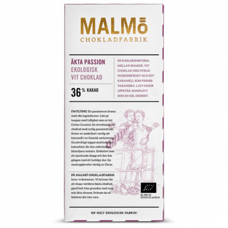 Malm Chokladfabrik - Tegelserien Ekologisk Vit Choklad kta Passion 36 %