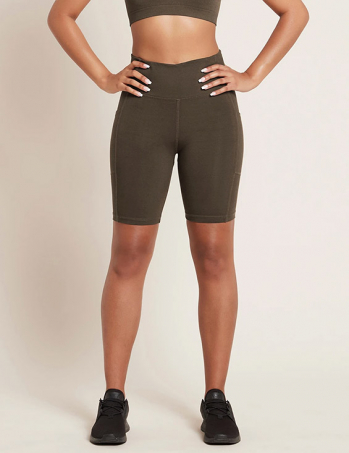Boody - Motivate Tights i Bambu Korta Ben 20 cm, Mörkgrön, XL