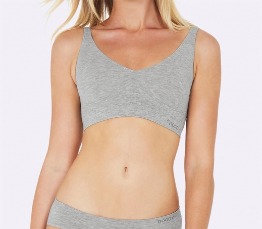 Boody - BH i Bambu Ovadderad Ljust Gråmelerad, S