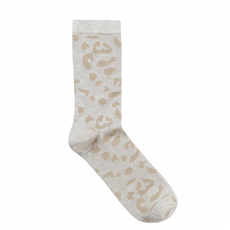 Life Wear - Strumpa i Bambu Natur med Beige Leopardmnster  i gruppen Klder / Dam / Underklder / Strumpor hos Rekoshoppen.se (600795)