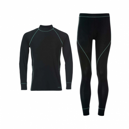 Life Wear - Underställ Herr i Bambu Svart med Gröna Sömmar, XL
