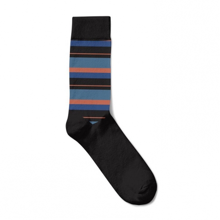 Life Wear - Strumpa i Bambu Svart med Orange & Bl Rnder