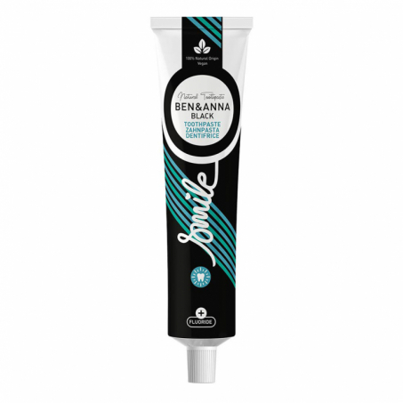 Ben & Anna - Natural Toothpaste Black med Flour, 75 ml i gruppen Hygien / Tandvrd / Tandkrm & Munvatten hos Rekoshoppen.se (683012)