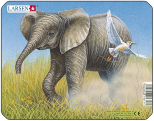 Larsen - Litet Rampussel Vilda Djurungar Elefant, 9 Bitar